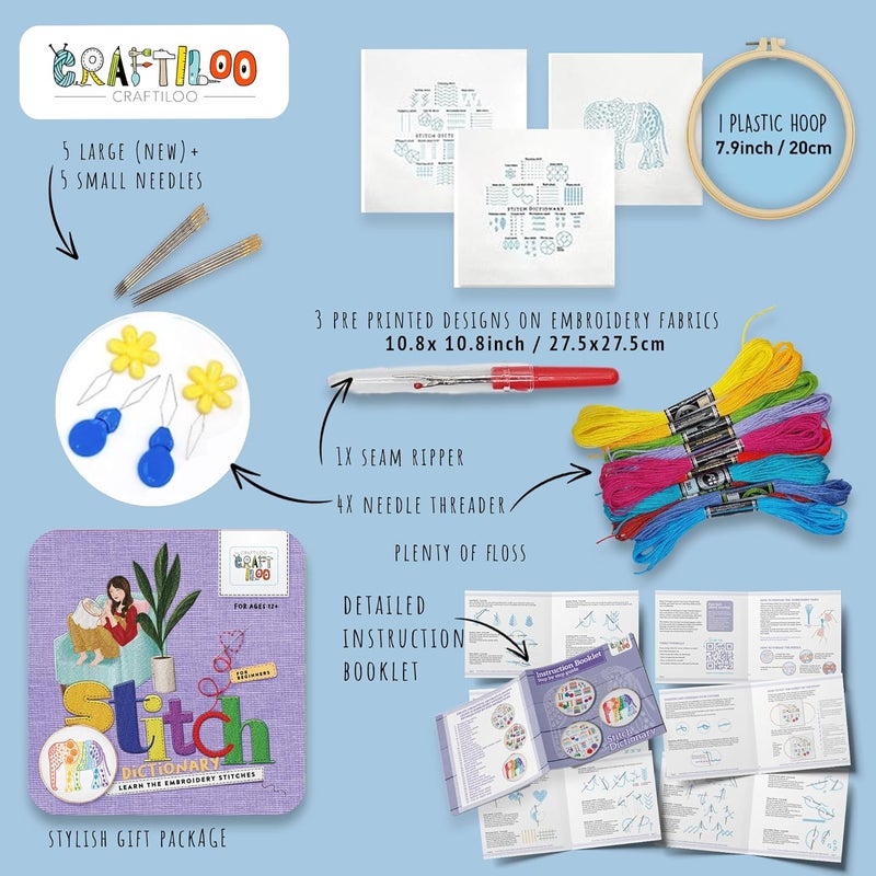 CRAFTILOO Embroidery Kit for Beginners Cross Stitch Kits for Beginners Needlepoint Kits for Adults Embroidery Kits for Adults Cross Stitch kit Elephant - Image 2